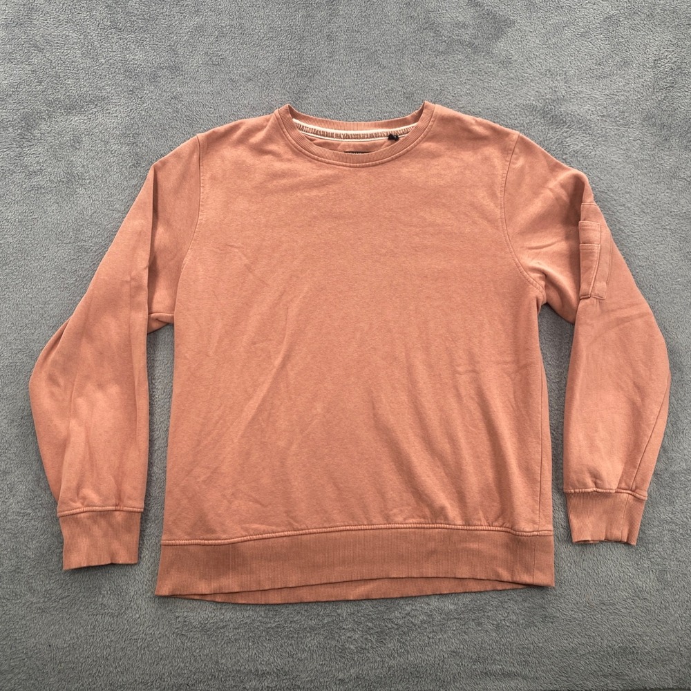 Brave Soul Crewneck Sweatshirt Mens XL Pink Utility Sleeve Pocket Pullover